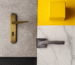 Lever Handle; backplate gold TIDLO 504, and silver rosette KEPA 501