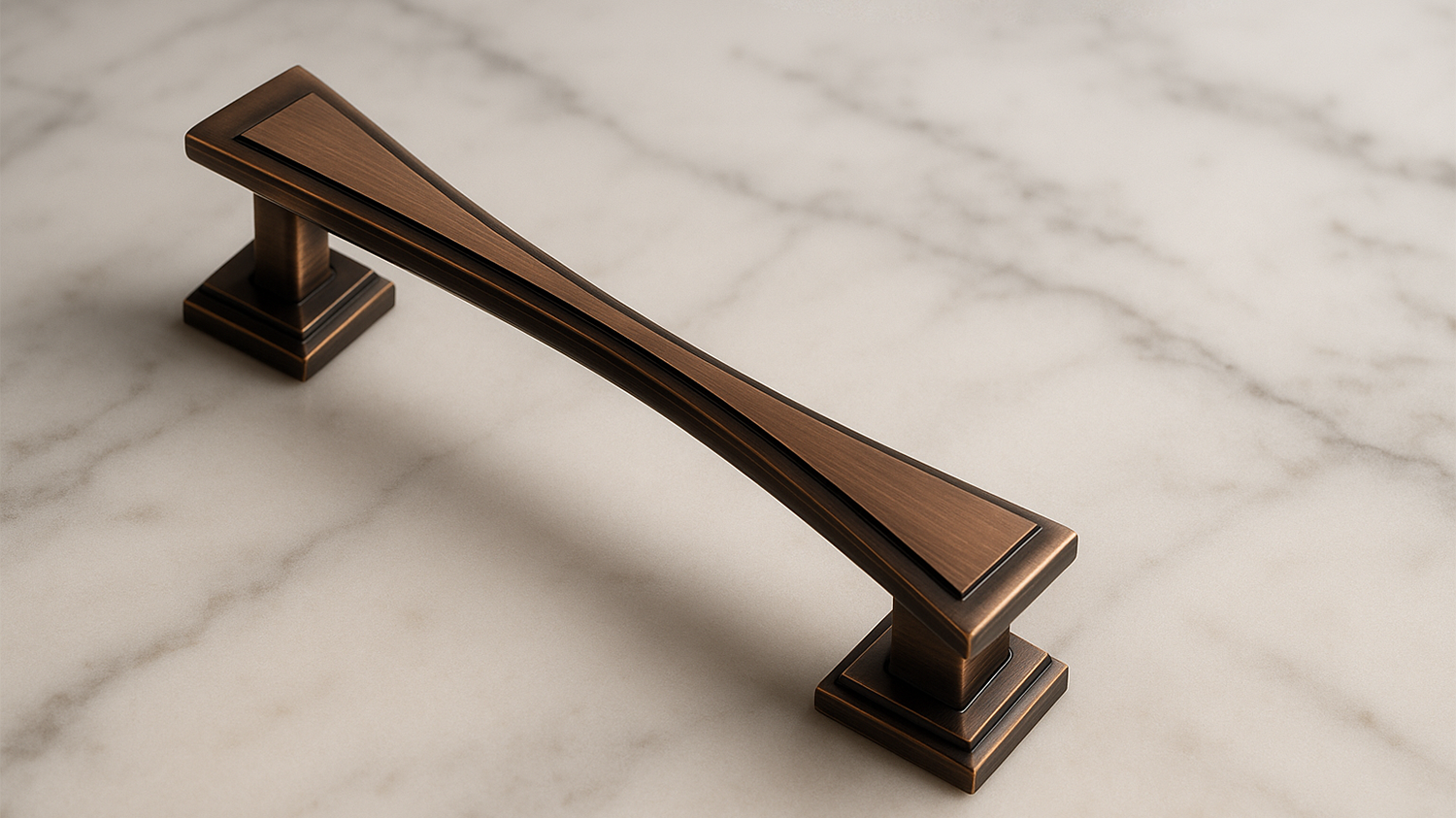 Oxide TIDLO 99 outdoor perfect door handle placed on a white marble surface