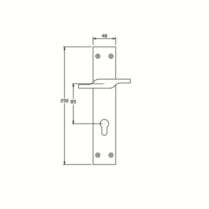 TIDLO 502 Half Handle Outline with dimensions
