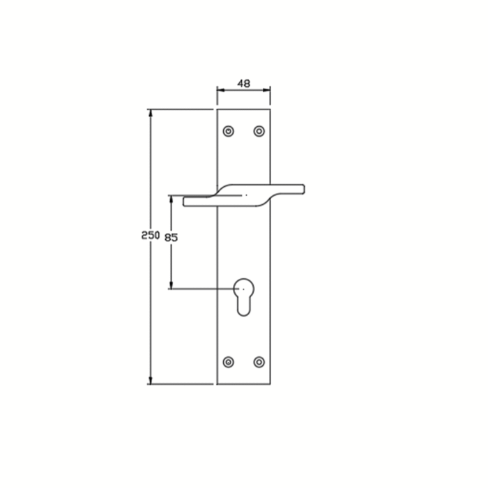 TIDLO 502 Half Handle Outline with dimensions
