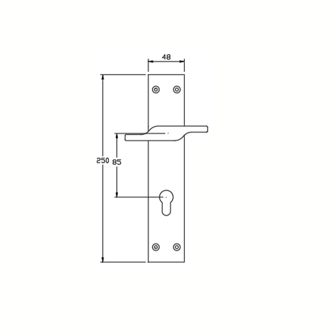 502-Half TIDLO 502 Half Handle Outline with dimensions