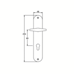 TIDLO 504 Half Handle Outline with dimensions