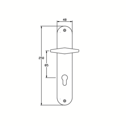 TIDLO 504 Half Handle Outline with dimensions