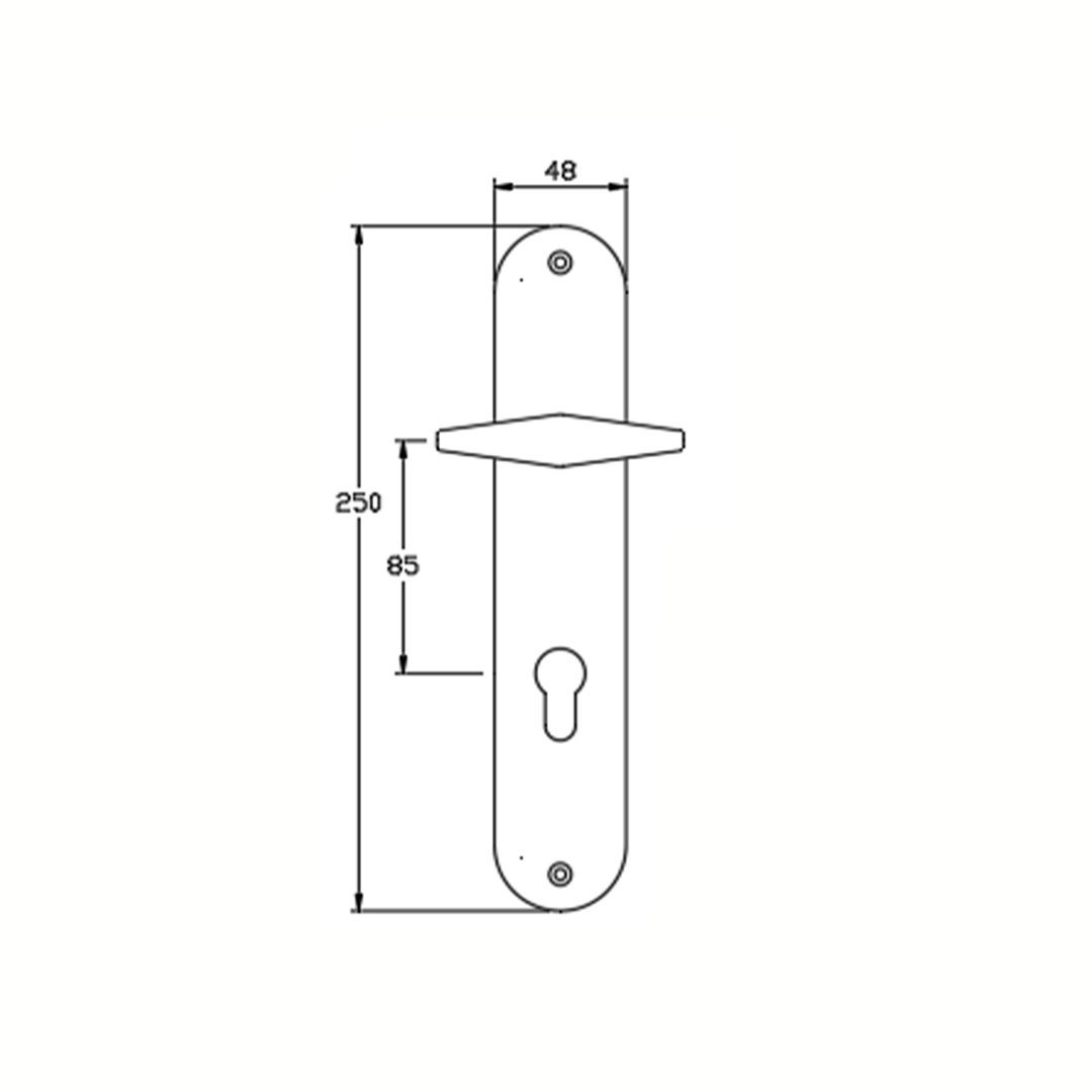 504-Half TIDLO 504 Half Handle Outline with dimensions