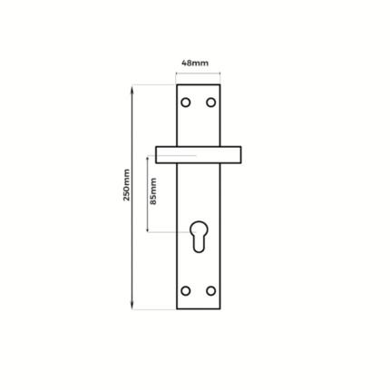 TIDLO 505 Half Handle Outline with dimensions