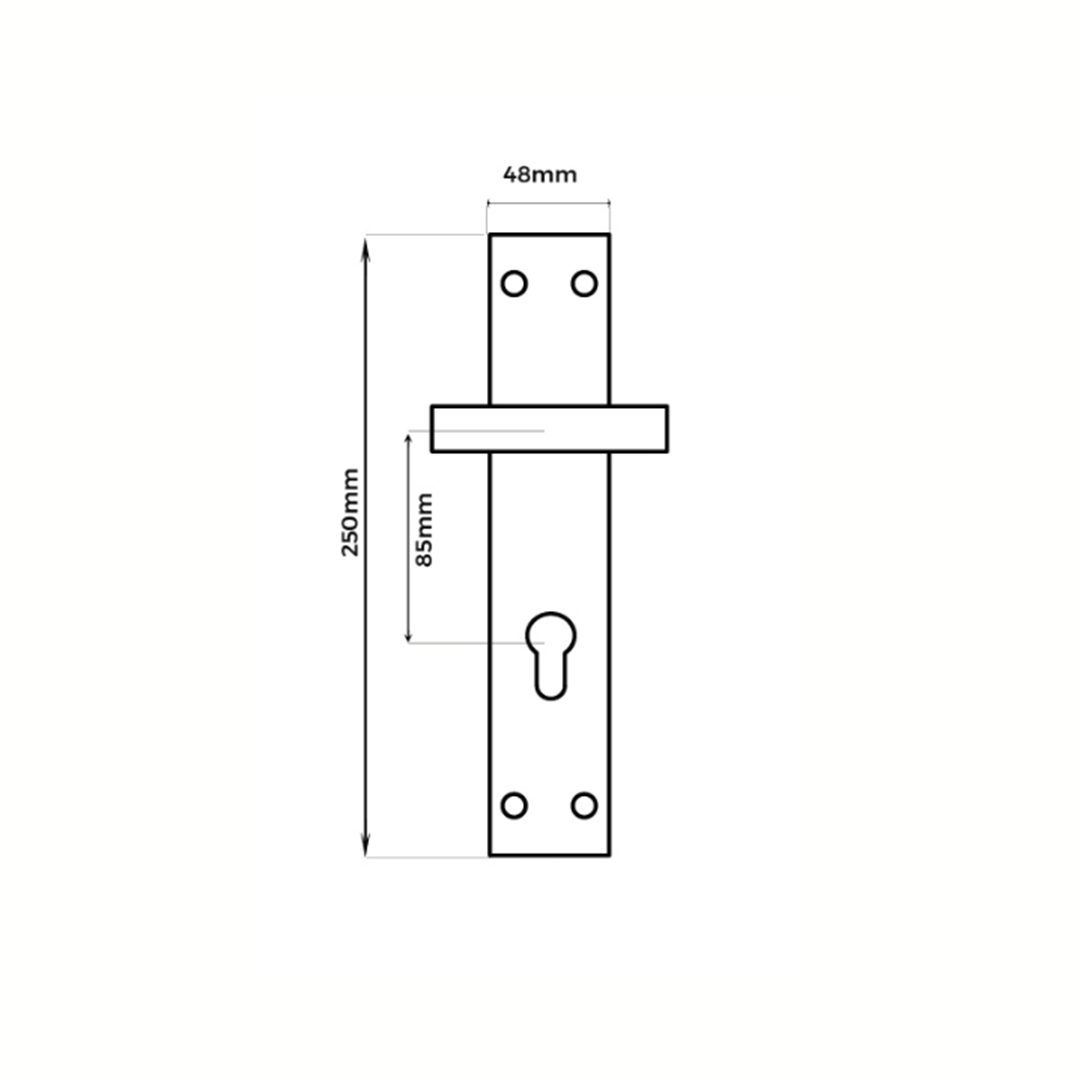 505-Half TIDLO 505 Half Handle Outline with dimensions