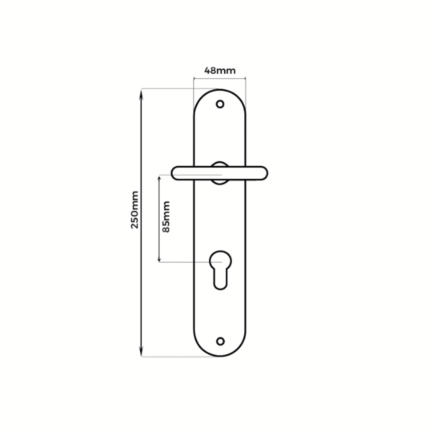 TIDLO 509 Half Handle Outline with dimensions
