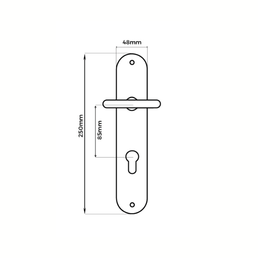 509-Half TIDLO 509 Half Handle Outline with dimensions