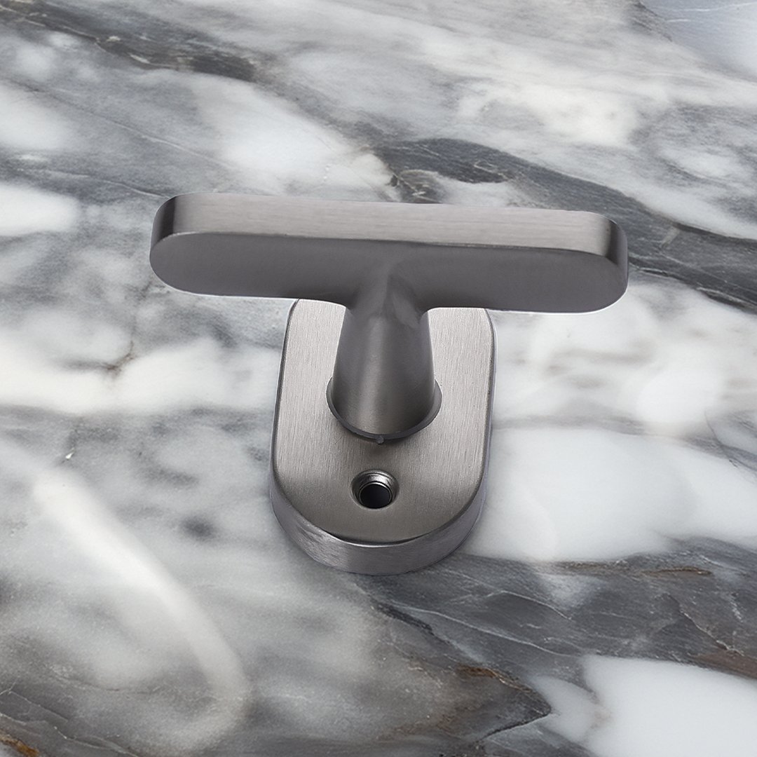 509-Silver TIDLO 509 silver window handle placed on a marble surface