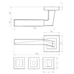 KEPA 501 rosette handle Outline drawing with the rosette size