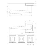 KEPA 504 rosette handle Outline drawing with the rosette size