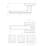 KEPA 505 rosette handle Outline drawing with the rosette size