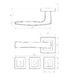 KEPA 508 rosette handle Outline drawing with the rosette size
